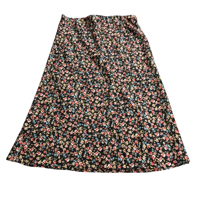 Skirt Maxi By Loft In Black Floral, Size: M