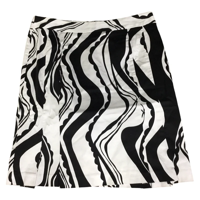 Skirt Midi By Cato In Black White, Size: 10