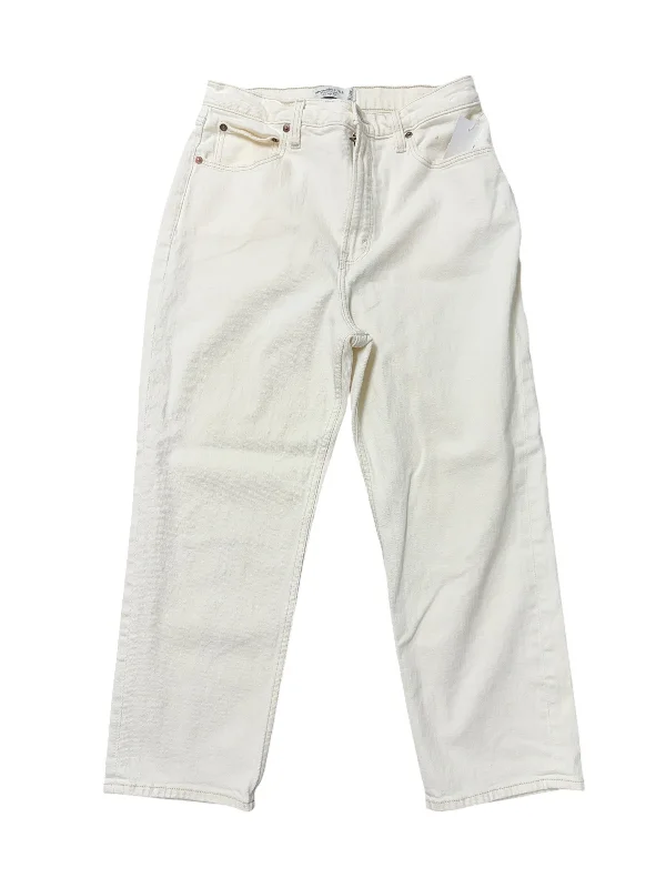 Jeans Straight By Abercrombie And Fitch In White Denim, Size: 10