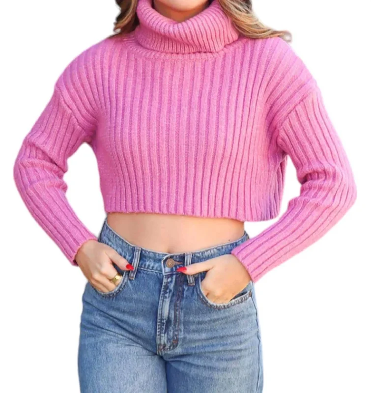 Turtleneck Sweater In Mauve