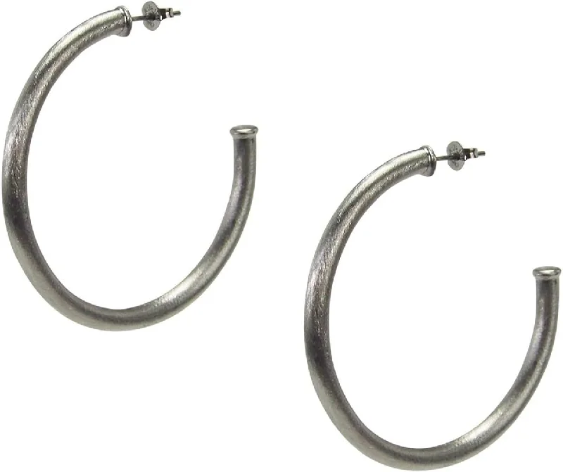 Sheila Fajl Everybody's Favorite Small Brushed Gun Metal Hoops