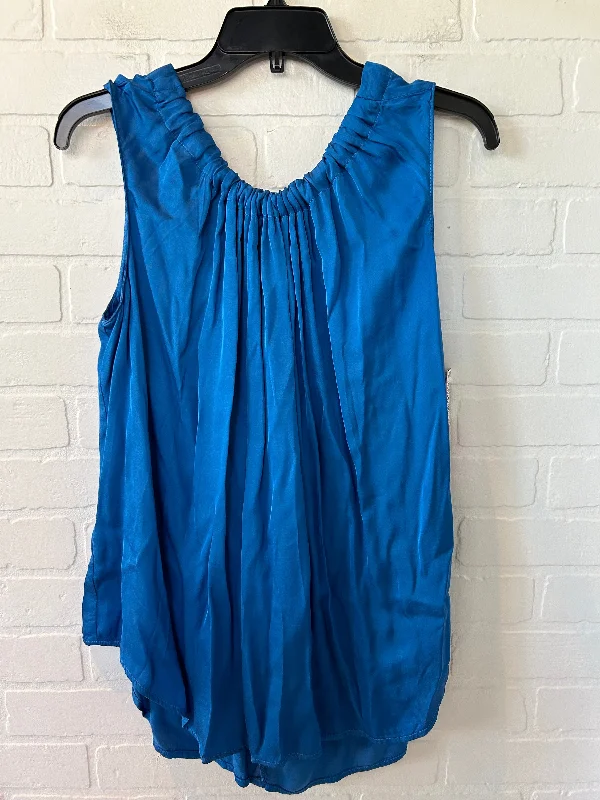 Blue Top Sleeveless Velvet By Graham & Spencer, Size Xl