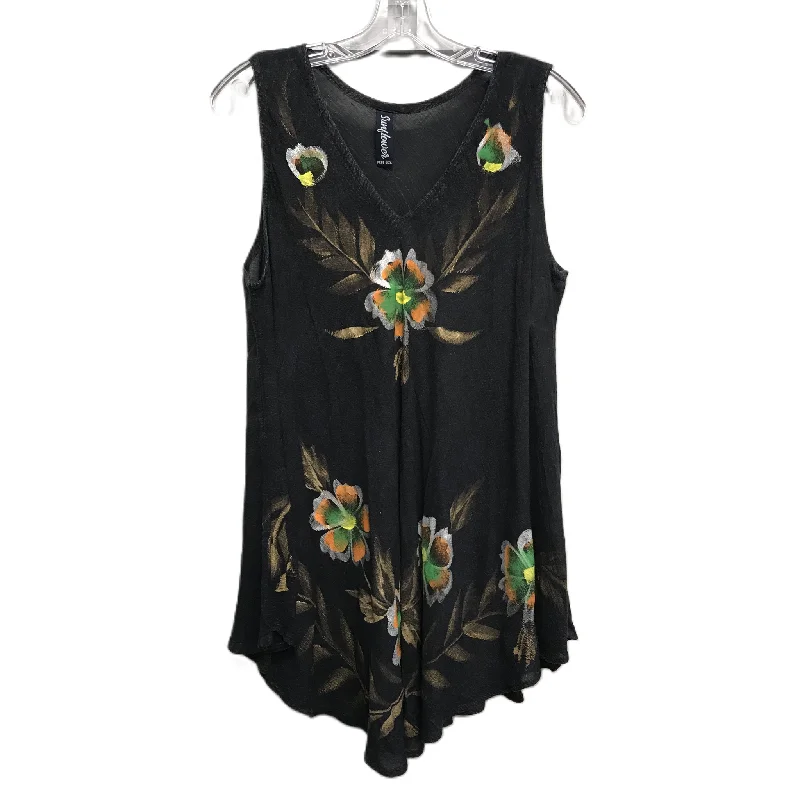 Floral Print Top Sleeveless By Sunflower, Size: Onesize