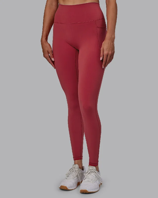 Fusion Full Length Leggings with Pockets - Claret