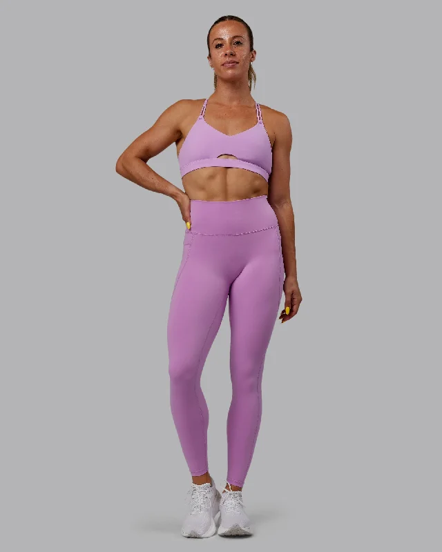 Fusion Full Length Leggings with Pockets - Light Violet