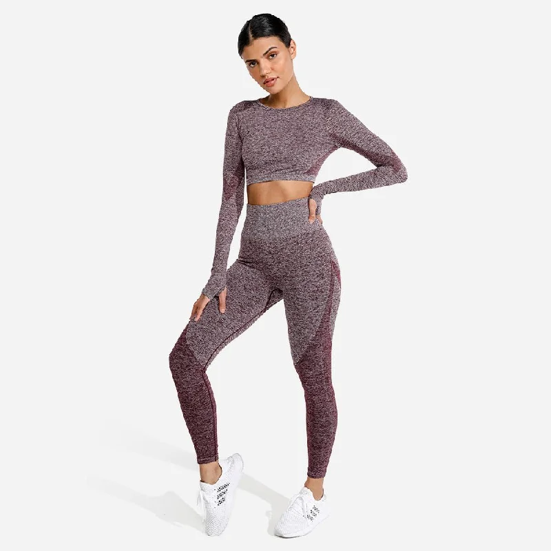 Marl Seamless Leggings - Burgundy