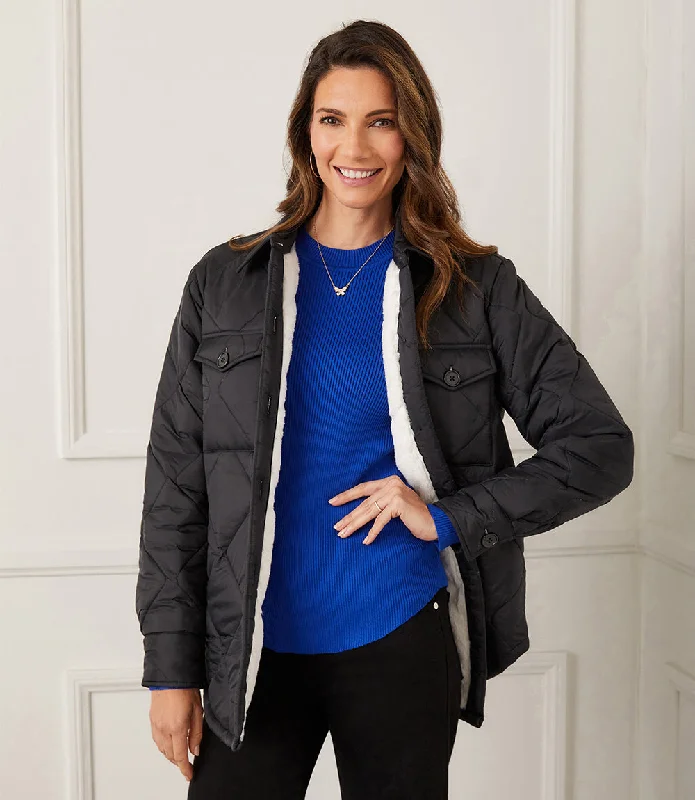 Faux Fur Quilted Jacket