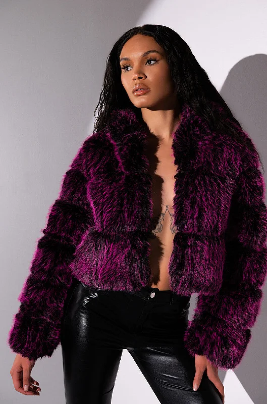 GIULIA THREE-DEE FAUX FUR CROP JACKET