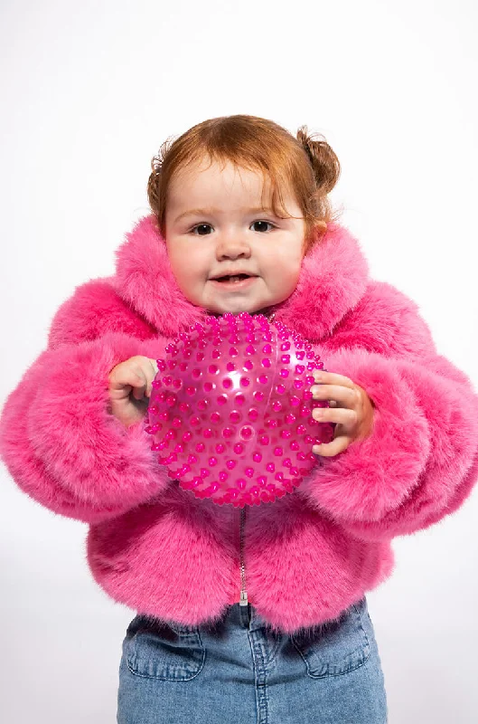 KIDS BARBZ FAUX FUR JACKET