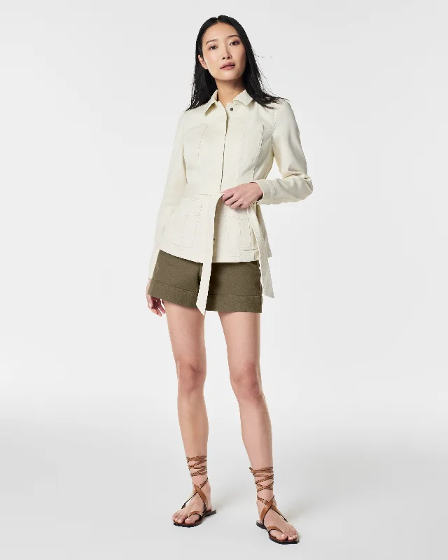 SPANX® Stretch Twill Tie Front Shirt Jacket