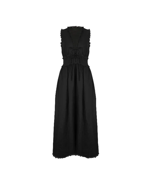 BENNY TIE DRESS BLACK