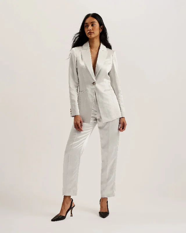 Masaru Single Breasted Tailored Blazer Ivory